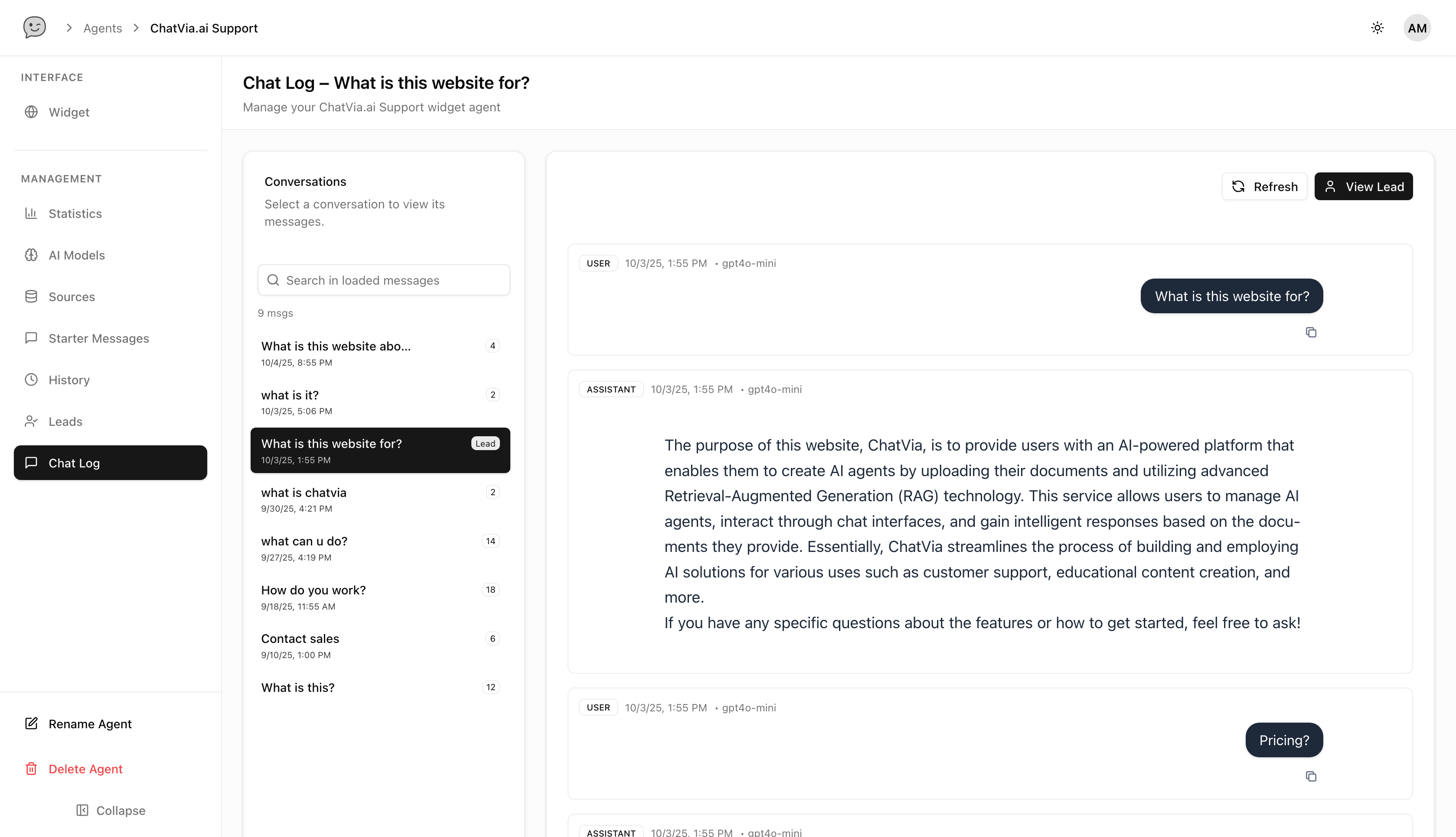 Detailed Chat Analytics