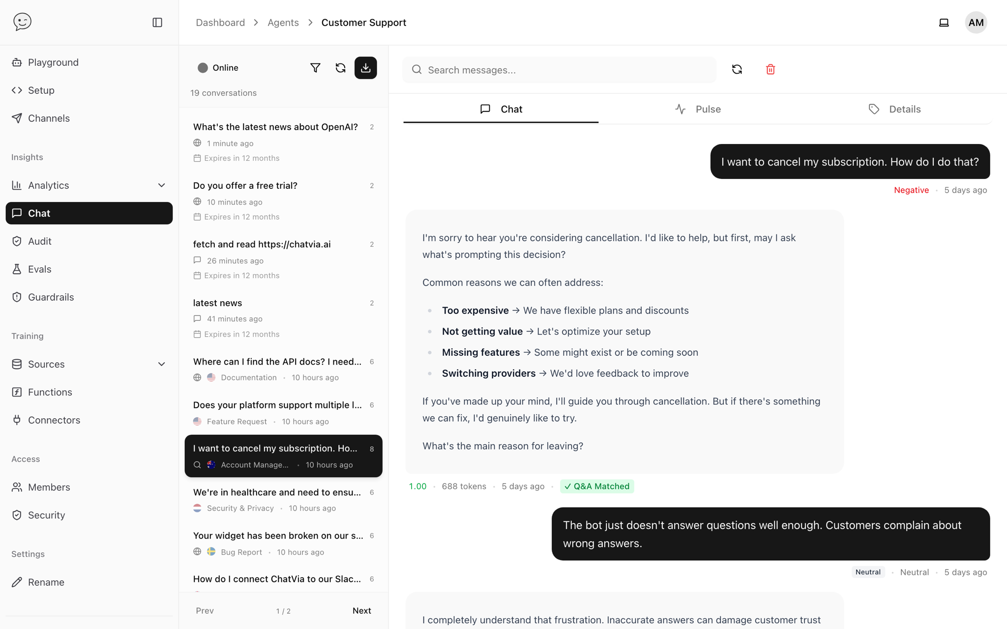 Complete conversation history